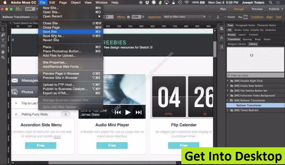 Adobe Muse CC 2018 for Mac Free Download